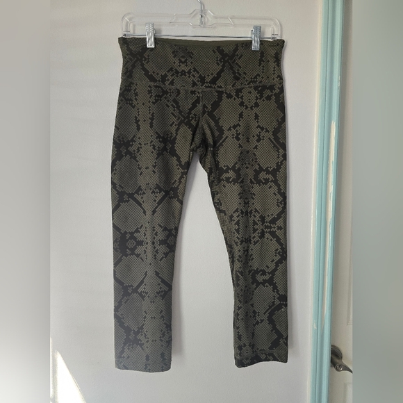 Lululemon Legging Wunder Under Crop Il FulOn Luon Ziggy Snake Green Size 8 - Picture 5 of 12